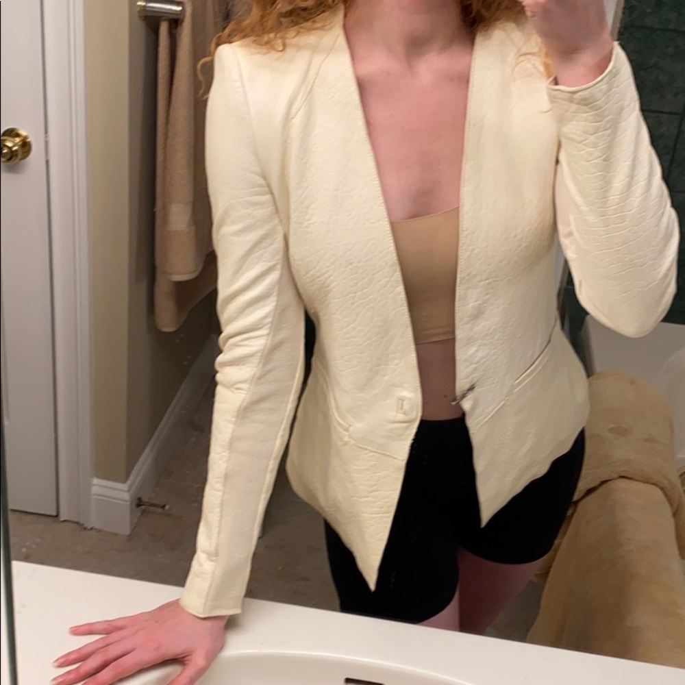 Helmut Lang white leather jacket